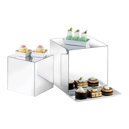 Cal-Mil Cal-Mil Set of 3 Mirror Cube Risers 8", 10", 12" MC700